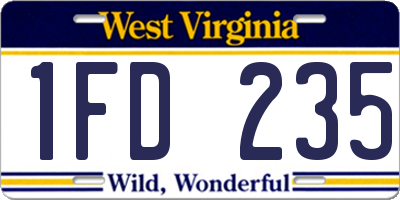 WV license plate 1FD235