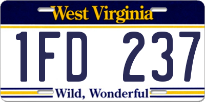 WV license plate 1FD237