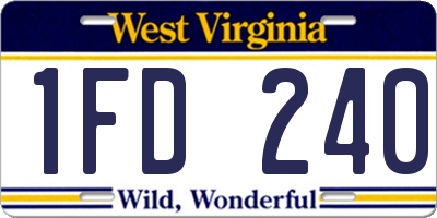WV license plate 1FD240