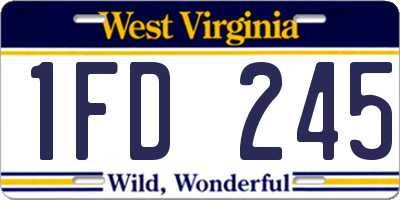 WV license plate 1FD245