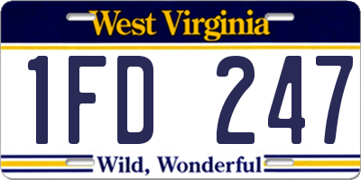 WV license plate 1FD247