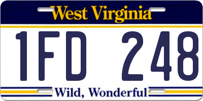 WV license plate 1FD248
