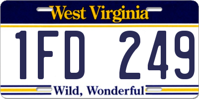 WV license plate 1FD249