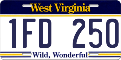 WV license plate 1FD250