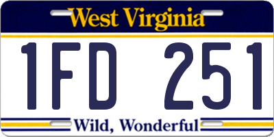 WV license plate 1FD251