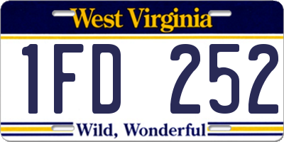 WV license plate 1FD252