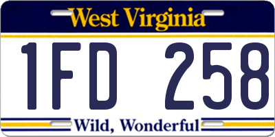 WV license plate 1FD258