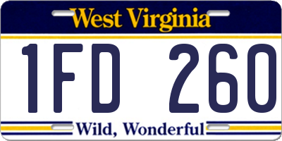 WV license plate 1FD260