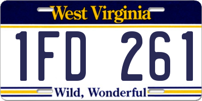WV license plate 1FD261