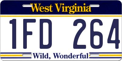 WV license plate 1FD264