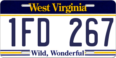 WV license plate 1FD267