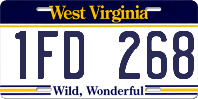 WV license plate 1FD268