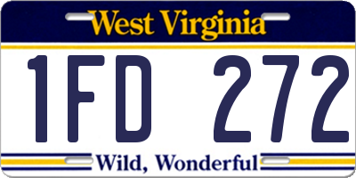 WV license plate 1FD272