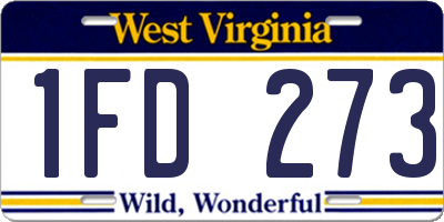 WV license plate 1FD273