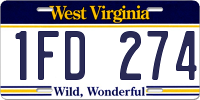 WV license plate 1FD274