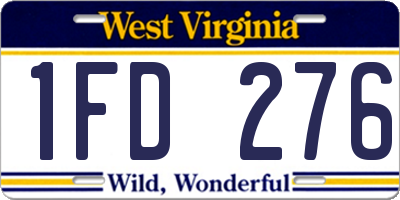WV license plate 1FD276