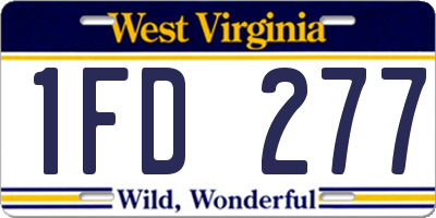 WV license plate 1FD277
