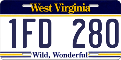 WV license plate 1FD280