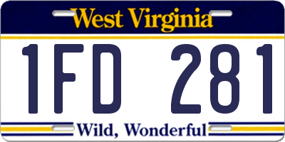 WV license plate 1FD281