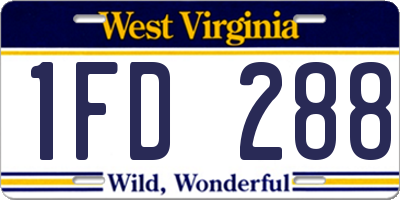 WV license plate 1FD288