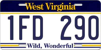 WV license plate 1FD290