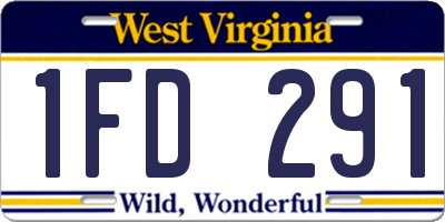 WV license plate 1FD291