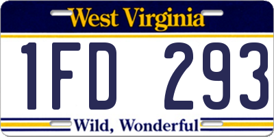 WV license plate 1FD293