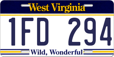 WV license plate 1FD294