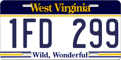 WV license plate 1FD299