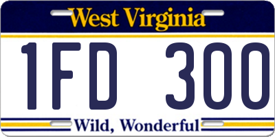 WV license plate 1FD300