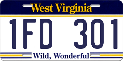 WV license plate 1FD301