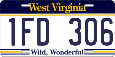 WV license plate 1FD306