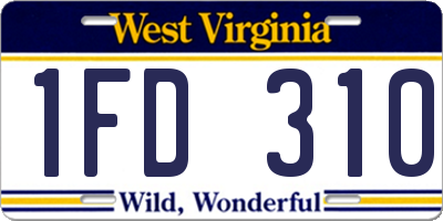 WV license plate 1FD310