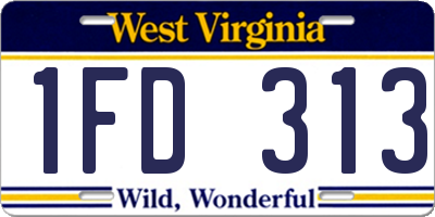 WV license plate 1FD313