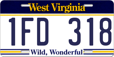 WV license plate 1FD318
