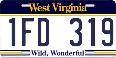 WV license plate 1FD319