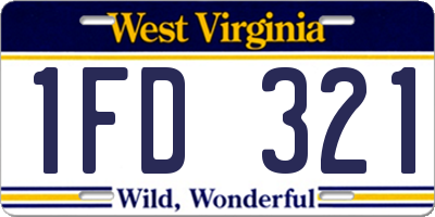 WV license plate 1FD321