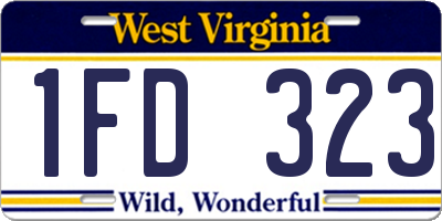 WV license plate 1FD323