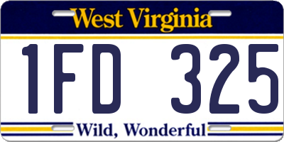WV license plate 1FD325