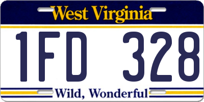 WV license plate 1FD328