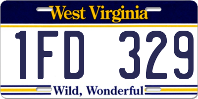 WV license plate 1FD329