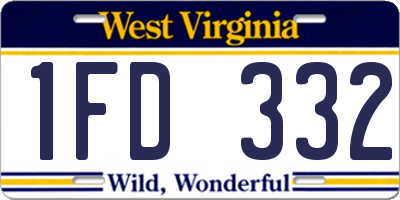 WV license plate 1FD332