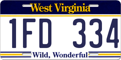 WV license plate 1FD334