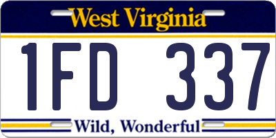 WV license plate 1FD337
