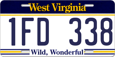 WV license plate 1FD338
