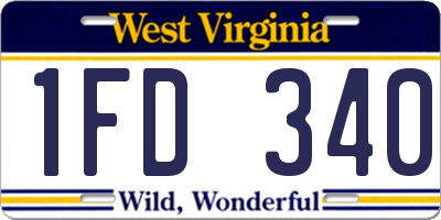 WV license plate 1FD340