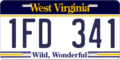 WV license plate 1FD341