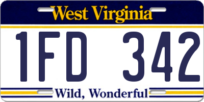 WV license plate 1FD342