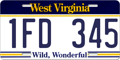 WV license plate 1FD345