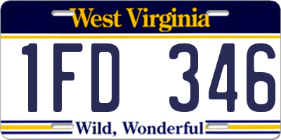 WV license plate 1FD346
